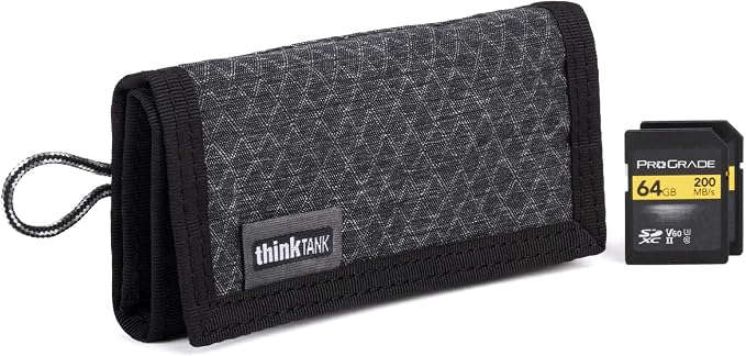 Think Tank SD Pixel Pocket Rocket V2 Folding Wallet for 9 SD or CF Express Type A Memory Cards (Black Slate) by ThinkTankPhoto