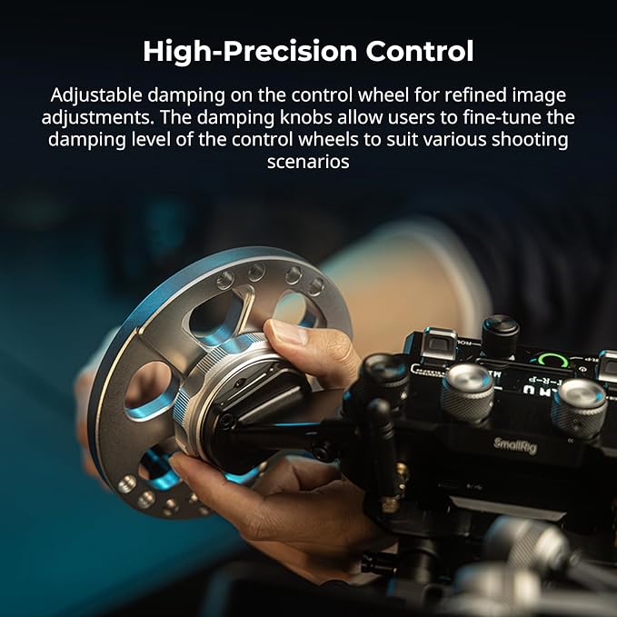 SmallRig Gimbal Control Wheels for DJI RS2 / RS 3 Pro/RS 4 / RS 4 Pro/RS 5 | Intuitive Control | Adjustable Damping | Dual Power Supply, for Heavy Duty Tripod - 4525 - Image 4