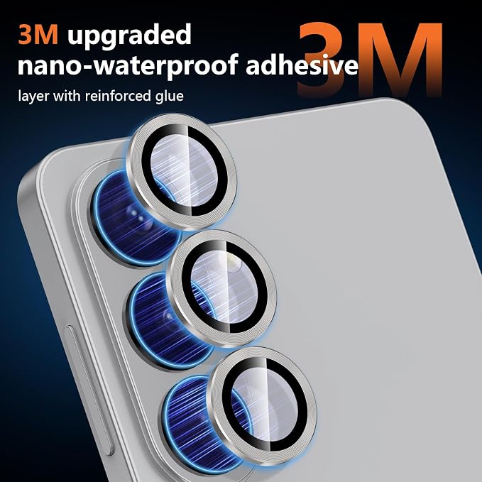 for Samsung Galaxy S26 Plus Camera Lens Protector, Individual Metal Ring Tempered Glass Lens Cover, [Strong Adsorption] Scratch Resistant Ultra-Thin HD Clear Lens Cover, 1 Set-Gray - Image 4