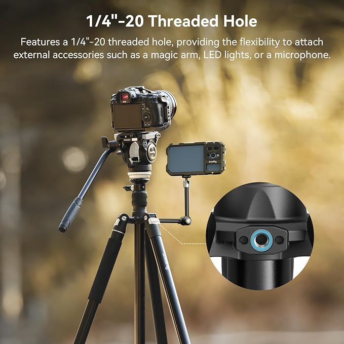 SmallRig CT210 Video Tripod, 75" Video Camera Tripod Monopod with +/-15° Leveling Base Fluid Head, Professional Camera Tripod Compatible with Video Camera, DSLR, Camcorder-4475 - Image 8