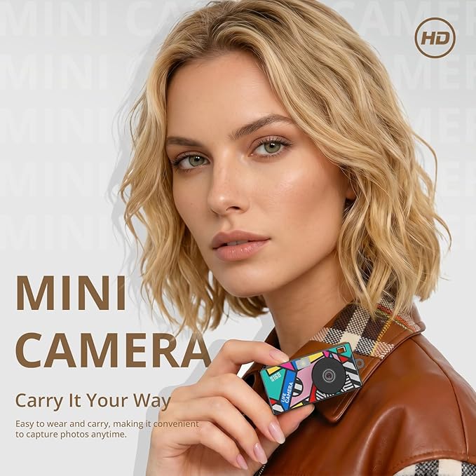 Mini Keychain Digital Camera, Y2K Retro Pocket Camera with 1.47 Inch Screen, 1440P Video, 2MP Photos, 16GB Card, Flash, Type C, Tiny Vintage Camcorder for Kids Teens Travel Vlog (Black) - Image 4