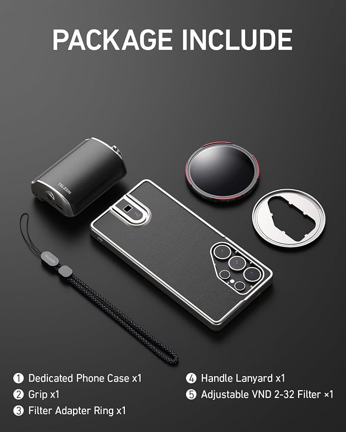 TELESIN Fun Shot Mastergrip Phone Camera Grip Photography Kit (Grip + Phone Case + 67mm VND Filter Lens) for Samsung Galaxy S25 Ultra, Comfort Ergonomic Professional Master Handle Holder - Image 7