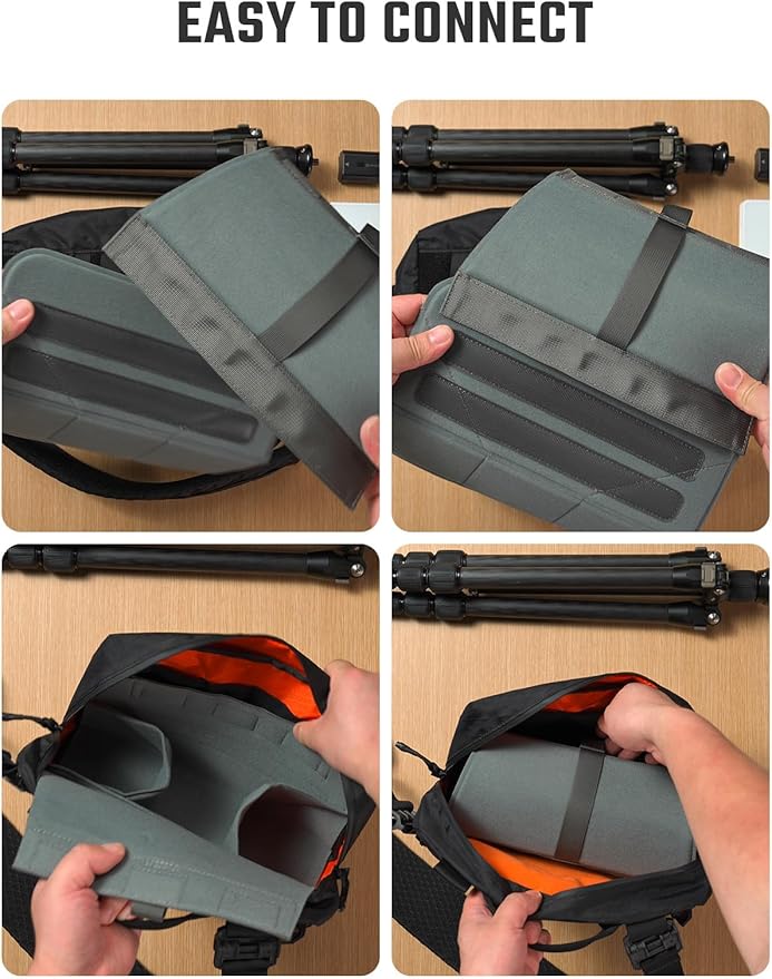 TACTICAL_GEEK TCM9 Backpack Insert Camera Organizer, Flexible Modular Storage for Photography Gear with Magnetic Flap, Foldable Hook Panel for Backpack Accessories Storage(Grey) - Image 4