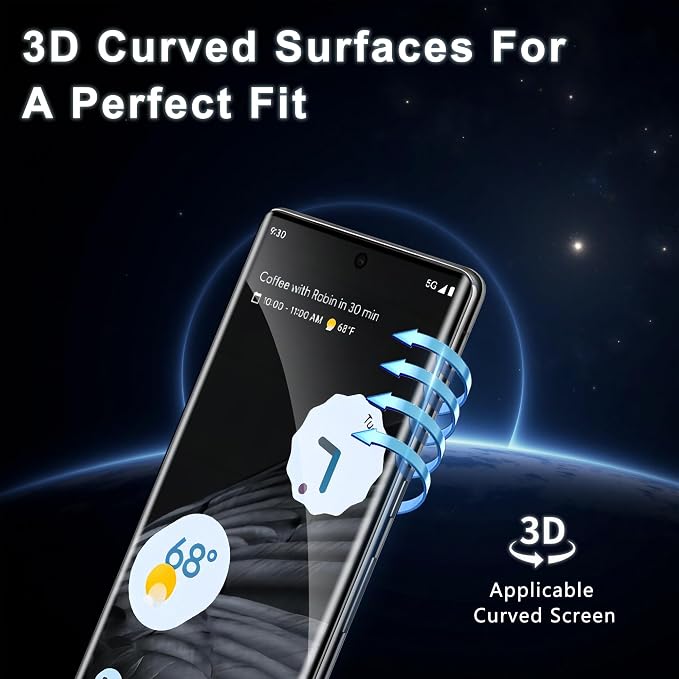 2+2 Pack for Google Pixel 7 Pro Screen Protector and Camera Protector, Fingerprint Support, Bubble-Free, Case Friendly, 9H Hardness Clear Glass for Google Pixel 7 Pro - Image 4