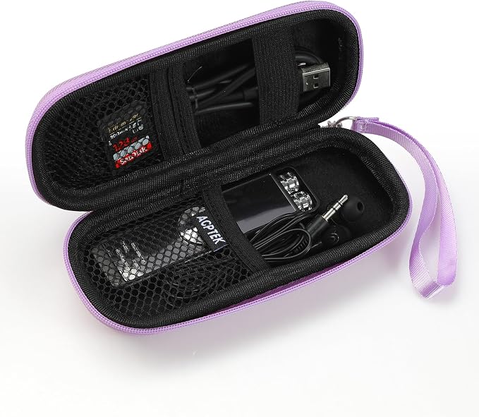 AGPTEK Carrying Case, EVA Zipper Carrying Hard Case Cover for MP3 Players | Storage Holder for Digital Voice Recorders, 3D Printing Pen, USB Cable, Earphones, Memory Cards, U Disk (Purple) - Image 9