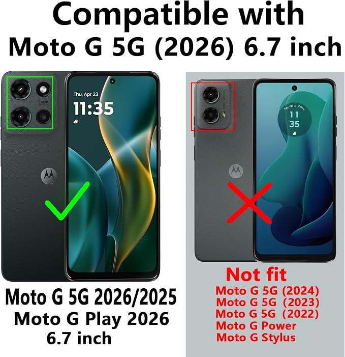 for Moto G 2026 /Moto G Play 2026 Case,with Screen Protector and Camera Cover,[Military Grade] 16ft.Drop Tested Cover with Magnetic Kickstand Protective Case for Motorola G 2026, Purple - Image 2