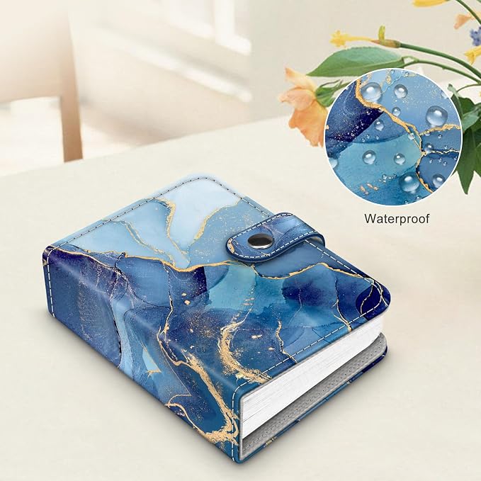 Fintie Mini Photos Album Book for 2x3 Inch Films - 52 Pockets Small Albums | For Fujifilm Instax Mini, Polaroid Hi-Print Pictures, Portable Kpop Photocard Holder, Travel Memory Book, Ocean Marble - Image 5