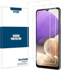 Galaxy A32 5G HD Clear Tempered Glass Screen Protector, [2 Pack] [3D Glass] [Bubble-Free] [Anti-Glare] Screen Protector Glass For Samsung Galaxy A32 5G by YEYEBF