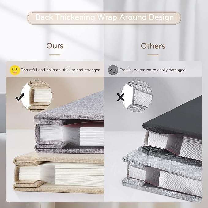 Popotop Large Photo Album Self Adhesive 4x6 5x7 8x10 Scrapbook Album DIY Picture Book,Gifts for Mom,Family Baby and Wedding,with Metal Pen and Plastic Board - Image 6