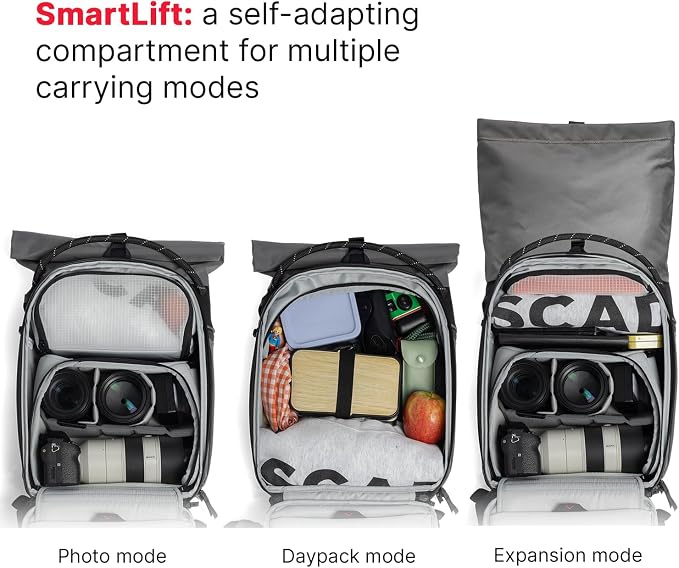 Manfrotto Uncover Camera Backpack 24L, Expandable Roll-Top | Waterproof Travel Camera Bag for DSLR, Mirrorless and Drone, Quick Side Access, 14" Laptop Photography Backpack - Image 4
