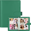A5 Photocard Holder and Binder, PU Leather 6-Ring Album with Magnetic Closure, Includes 30 Pack 4-Pocket Pages for 240 Cards, Card Holder for Kpop, Trading, and ID Cards (Forest Green) by WITHYU