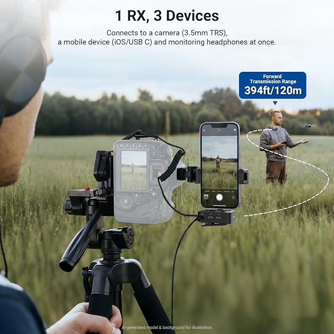 NEEWER CM26 MAX AI Wireless Lav Mic Compatible with iPhone 17 16 15 Android Camera PC, USB C Plug & Play App Control, 2 Level Noise Cancellation, 50h Total Battery, 120m Range, Apple MFi Certified - Image 6