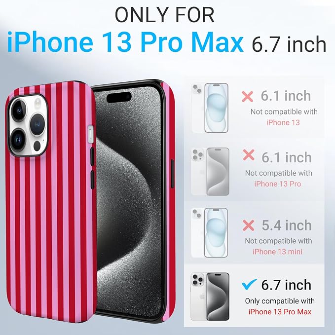 TPU Phone Case for iPhone 13 Pro Max, MagSafe Wireless Charging Compatible, Shockproof Slim Fit Protective Cover with Anti-Yellowing & Raised Camera Protection (Stripes 4, iPhone 13 Pro Max) - Image 2