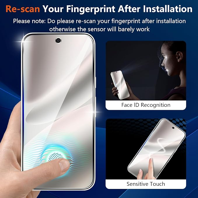 (3+2 Pack) Glass Screen Protector for Google Pixel 10 Pro XL with Camera Lens Protector,9H Tempered Glass,Fingerprint Unlock,Anti-Scratch,Bubble Free,Case Friendly - Clear - Image 4