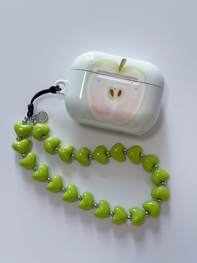 Drawwind Phone Charm Strap Cute Wrist Straps Cell Phone Charm String Y2K Aesthetic Lanyard Wristlet Chain for Case Camera AirPods Bags Keychains (Avocado Hearts) - Image 3