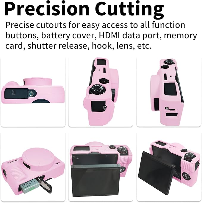 Easy Hood Camera Case Cover for Canon Powershot G7X Mark III Camera(Pink) | With Removable Lens Cover,Soft Silicone Protective Case,Anti-Scratch,Slim Fit,Enhanced Grip,Lightweight Camera Accessories - Image 2