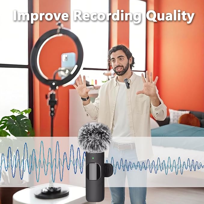 Mini Wireless Furry Windscreen Covers, Microphone Windscreen for Lavalier Lapel Microphone Mini Furry Mic Cover Noise Reduction - 5 pack - Image 5