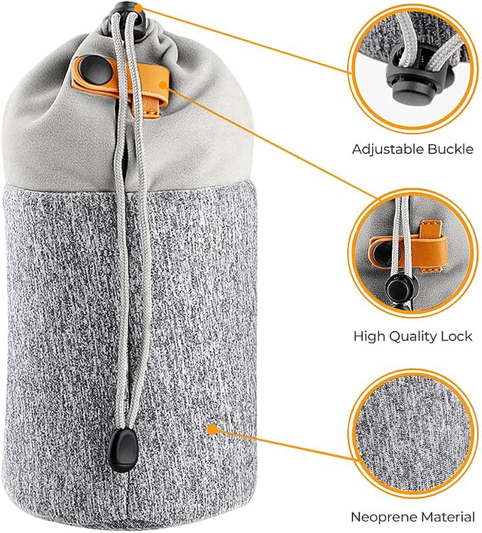 K&F CONCEPT Lens Pouch 2-in-1 Expandable Camera Lens Bag Case Compatible for Canon Lenses 75-300mm, Nikon, Sony, Pentax, Olympus Camera Lens 10 x 18cm Protective Neoprene Soft Plush for DSLR Lenses - Image 5