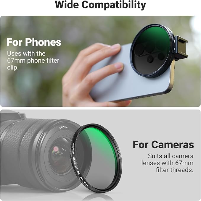 NEEWER 67mm Phone CPL Filter with Cold Shoe Clip, HD Circular Polarizer Lens Filter Accessories with Adjustable Polarization, Compatible with Android Samsung S26 Ultra iPhone 17 Pro Max & More, FL-113 - Image 6