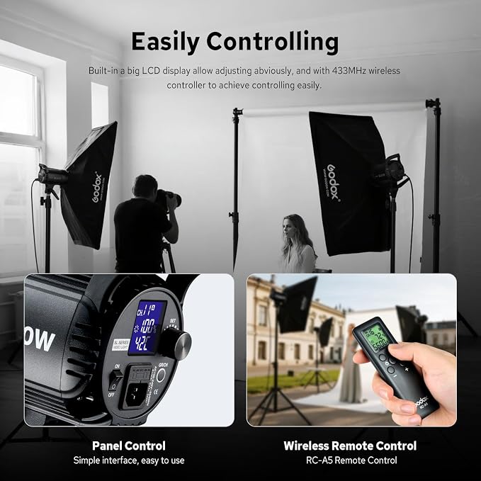 Godox SL-60W SL60W Daylight Led Video Light, 5600K Bright Studio Led Light, CRI95+Qa>90,Wirelessly Adjust Brightness,Bowens Mount LED Continuous Light for Video Recording Wedding Outdoor Photography - Image 4