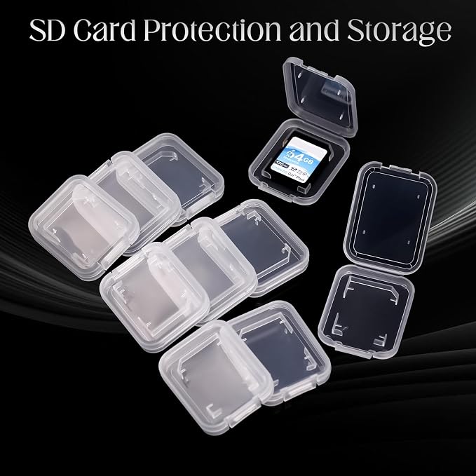 60 Pcs Clear SD Card Holder, Plastic SD Card Case with 72 Pcs Card Labels Standard SDHC SDXC Memory Cards Organizer Portable Photography Storage Accessories - Image 6