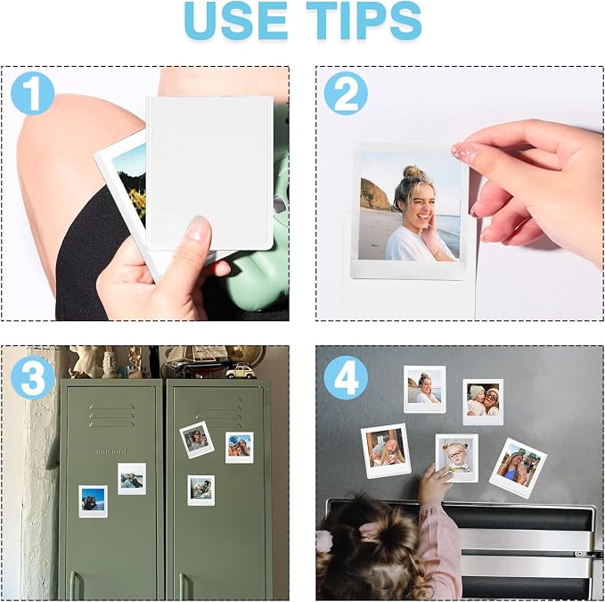 Go Magnetic Picture Frame for Polaroid Go Gen2/Gen3 Instant Camera | Picture Frame for Polaroid Go Fits 2.12x2.62 Inches Films, Magnets for Refrigerator with Transparent Cover, White, 20 Pack - Image 5