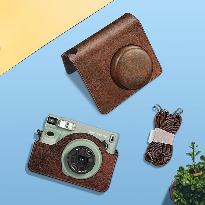 FINTIE Protective Case for Fujifilm Instax Wide 400 Instant Camera, Vintage Brown - Image 5