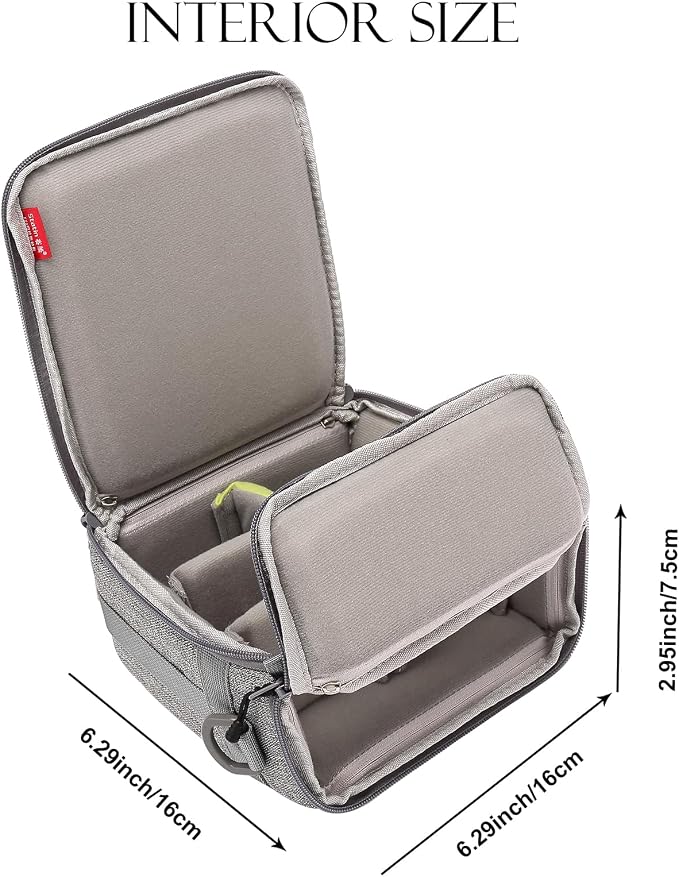 Mini SLR Camera Insert Bag,Shockproof &Pressure-proof Dual Opening Camera Lens Cube Case Bag,Digital DSLR SLR Mirrorless Cameras Accessories Storage Pouch Compatible for Canon,Sony,Fuji (XXXS) - Image 7