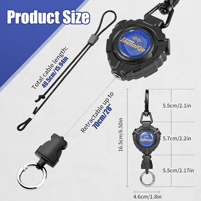 CB Mic Holder, Retractable CB Radio Microphone Hanger with 28" Stainless Steel Cord, Heavy-Duty Mic Tether with Adjustable Mount Kit & D-Ring with Screw, Perfect for Truck Drivers, Type-A - Image 6