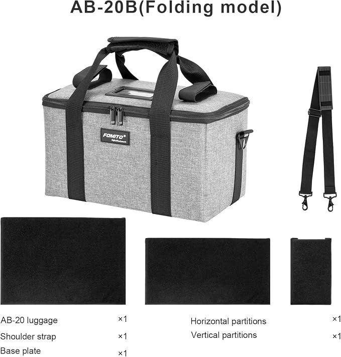 FOMITO Light Carry Bag Camera Case AB-20B Folding Case，35x21x20cm, for Aputure Amaran 100D/S 100X/S 200D/S 200X/S LED Light. - Image 9