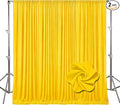 10ft x 10ft Yellow Backdrop Curtains for Parties, Polyester Fabric Backdrop Drapes with Rod Pockets for Weddings, Birthday, Photography, Mother's Day, Graduation Party Background Curtain, 2 Panels by Tisspoms