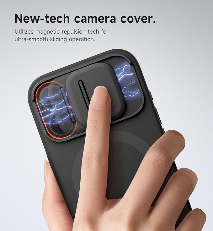 SURITCH for iPhone 17 Case with Camera Control Cover, Camera Slide Cover and Adjustable Kickstand, Compatible with MagSafe, Shockproof Bumper Protective Cases 6.3 Inch, Black - Image 4