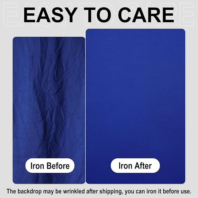 GFCC 6FTx9FT Royal Blue Backdrop Background for Photography Photoshoot | Non-Reflective, Polyester Curtain, Easy Hang, Multipurpose Screen for Studio Photo Booth, Video Recording, Portrait, Party - Image 2