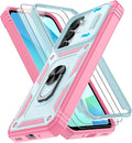 Gritup for Galaxy A16 5G Phone Case: Samsung-A16-Case with 2*Screen Protector, Magnetic Stand & Slide Camera Cover, Shock Proof Military-Grade para Galaxy A 16 Phone Cover, Green+Pink by Gritup