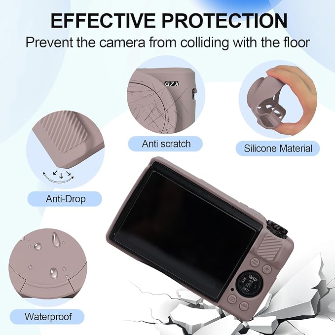 Case with Removable Lens Cover for Canon G7X Mark II/G7XII Camera(Gray) | Soft Silicone Camera Protective Case,Slim Fit,Anti-Scratch,Dustproof,Shockproof,Camera Accessories,For Travel,Daily Use - Image 3