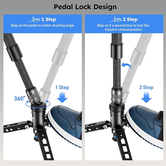 SIRUI SVM-145P Carbon Fiber Rapid Monopod, Pedal Feet, Twist Lock | 57" Height, 22LB Load, One-Step Height Adjustment, DSLR, Mirrorless Camera, Lightweight, Travel, Outdoor Shooting - Image 4