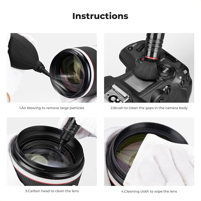 K&F CONCEPT 4 in 1 Camera Lens Cleaning Kit for Photography Beginner | Strong Blower, Multi Pen,Washable Reusable Microfiber Cloth, Precision Dust Removal,for Nikon Sony Canon DSLR Camera,MK06 - Image 7