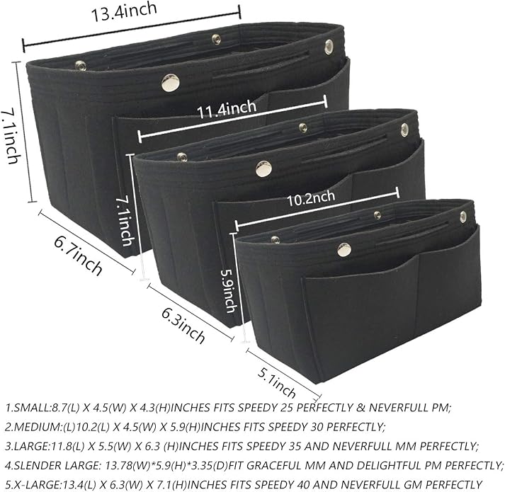 LEXSION Purse Organizer Insert Multi Pocket Bag Organizer Shaper | zipper bag, tote shaper, multi pocket bag, handbag shaper, various sizes - Image 6