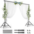 BEIYANG 10x10FT Backdrop Stand, Background Support Kit for Photography, 2 Adjustable Backdrop Supports, 4 Crossbars, 4 Clamps, and Carrying Bag for Photo Video Stutio, Parties Decoration by BEIYANG