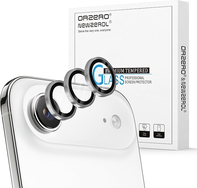 Orzero (3 Pack) Camera Lens Protector Compatible for iPhone Air 2025 / iPhone 17 Air, Protector de Cámera Individual 3D Alloy Metal Ring Glass Cover CD Pattern Case Friendly - Sliver by JumpIntoOrzeroLet%E2%80%99sExploreLikeNeverBefore