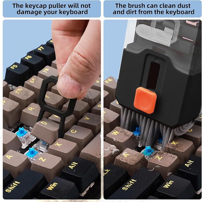 Keyboard Cleaner & Laptop Cleaning Kit, All-in-1 for Computer PC, Black | Electronics Deep Cleaning Reusable Brush Tool, Screen-Safe Spray, for iPhone iPad Macbook Airpod Camera, Gaming Accessories - Image 2