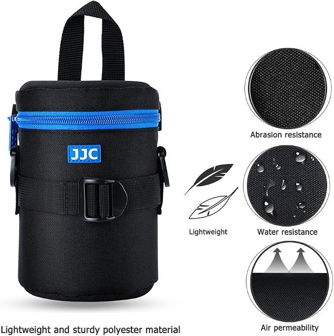 JJC Deluxe Lens Case Pouch Bag for Camera Lens Below 3.1" x 5.3"(D x L) | for Canon EF-S 17-55mm, EF 35mm f2, RF 85mm f2 Macro, Nikon AF-S 18-200mm/18-105mm/18-300mm/55-200mm Lens & More - Image 2