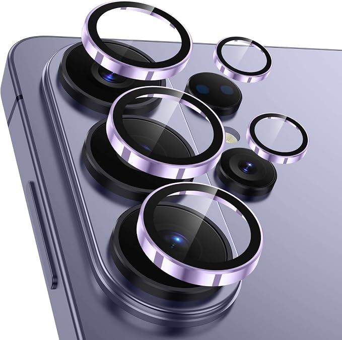 Meshine for Samsung Galaxy S26 Ultra Camera Lens Protector,Scratch Proof,Strong Adsorption,9H Hardness with Metal Ring Camera Cover,Ultra Thin Case Friendly, Accessories Lens Protector,Light Purple by Meshine