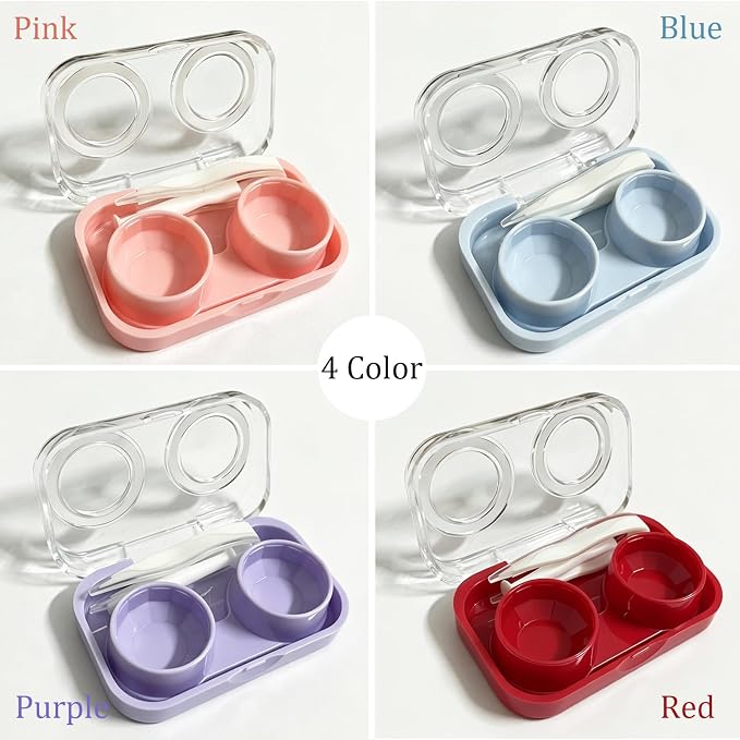 Contact Lens Case, Travel Size Cute Colored Contact Lenses Applicator Remover Tool Kit for Daily Outdoor (4 Pack) - Image 6