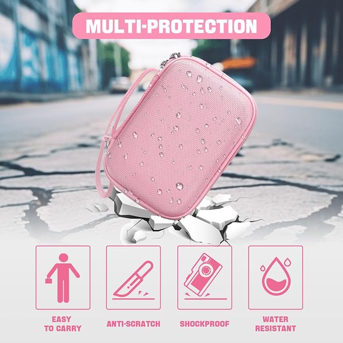 Hard Camera Case for Sony ZV-1/ ZV-1F/ ZV-1 II Digital Vlog Camera, Pink | Protective Carrying Bag, Shockproof EVA Shell, Accessory Storage Zip Pocket, Compact Portable, Travel & Photography Use - Image 6