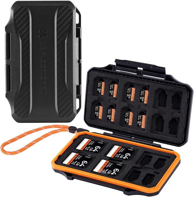 K&F CONCEPT 36 Slots Memory Card Case for SD Micro SD SDXC SDHC TF | Anti-Shock Carrying Storage Card Holder Water-Resistant for 24 Micro SD SDXC SDHC TF Cards and 12 SD SDXC SDHC Cards, PM03 by KFCONCEPT