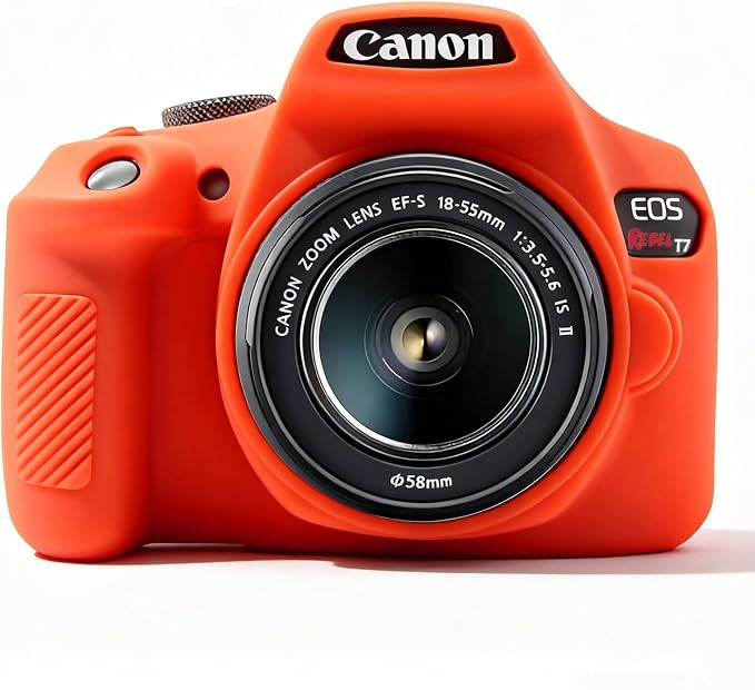 Case for Canon EOS Rebel T7 Rebel T6 Camera, Soft Silicone Rubber Protective Camera Case Cover Accessories, Lightweight, Anti-Scratch with Button Marking for EOS Rebel T7 T6 (Red) by Frevyve