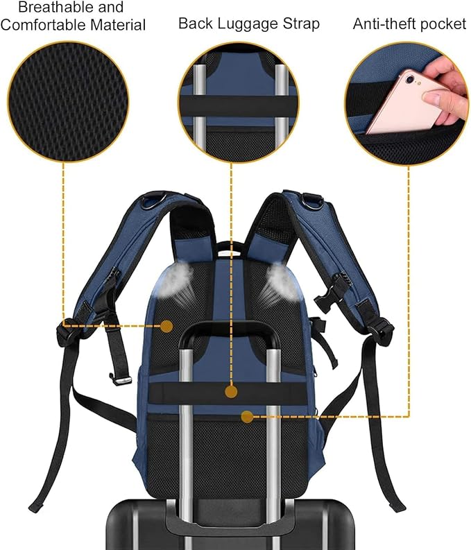 MOSISO Camera Backpack, DSLR/SLR/Mirrorless Photography Camera Bag | 15-16 inch Waterproof Hardshell Case with Tripod Holder&Laptop Compartment Compatible with Canon/Nikon/Sony, Steel Blue - Image 8