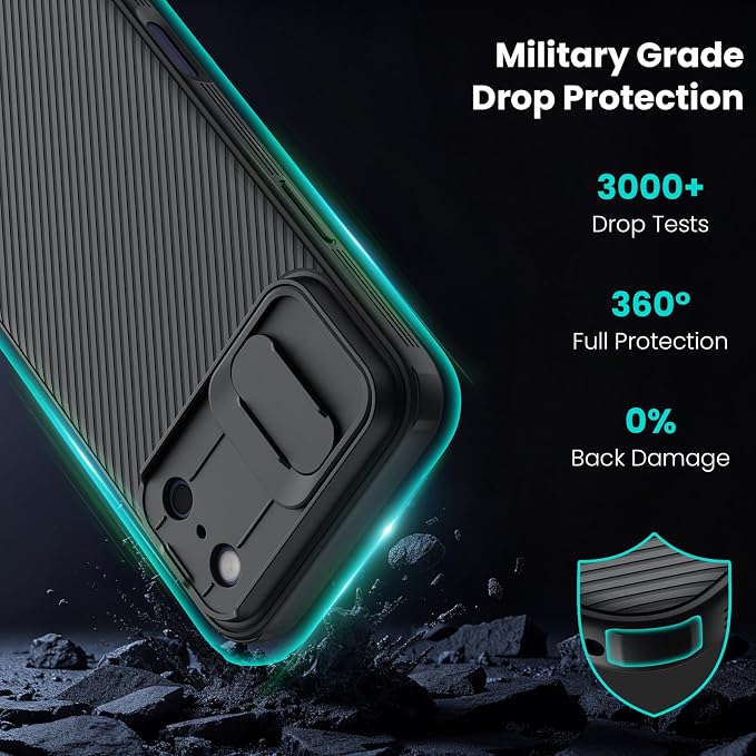 Nillkin for iPhone 17 Pro Max Case with Slide Camera Cover | Full Camera Protection | Thin Slim Fit | Shockproof Protective | Protector Privacy, Phone Case for iPhone 17 Pro Max, Black - Image 3