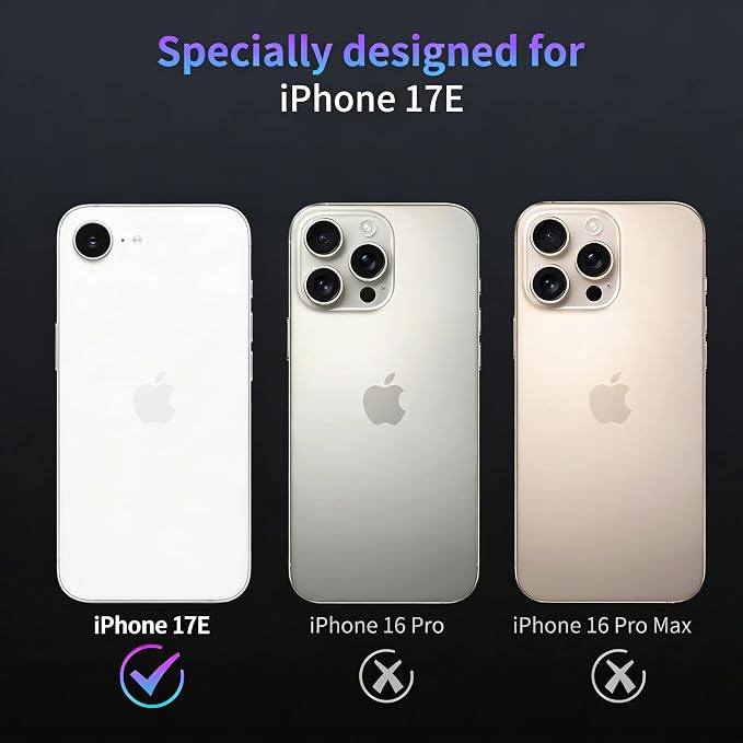 Camera Lens Protector for iPhone 17e/iPhone 16e,1 Pack | Tempered Metal Glass Camera Cover Film,HD Clear,Anti-Scratch Lens Screen Protector Film,Case Friendly,Black Titanium - Image 2